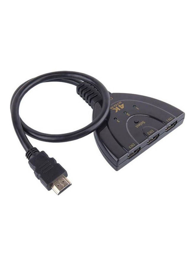 3 Port Hdmi Switch Splitter Cable 4K X 2K Multi Switcher Black - Image 1