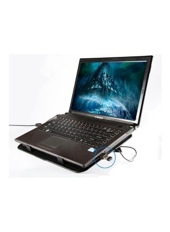Generic Dual USB Quiet Anti-slip Cooling Cooler Pad Stand Mount Bracket Heatsink for 10-14 Inch Notebook Computer Laptop with 2 Fans Laptop Cooler Cooling Black  - Image 2