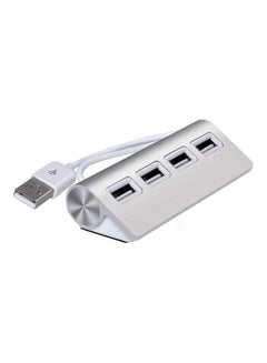 Generic Four-port HUB Full Aluminum Alloy Material Silver  - Image 1