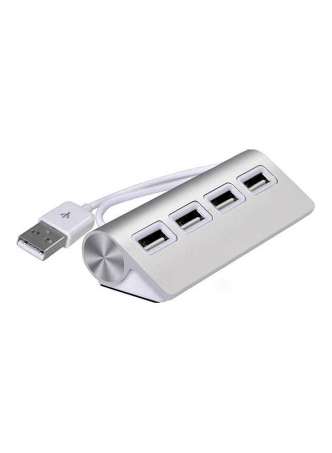 Generic Four-port HUB Full Aluminum Alloy Material Silver  - Image 1