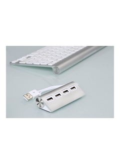 Generic Four-port HUB Full Aluminum Alloy Material Silver  - Image 2