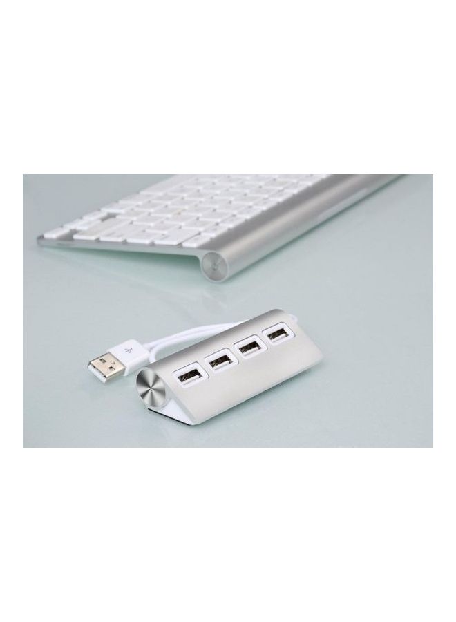 Generic Four-port HUB Full Aluminum Alloy Material Silver  - Image 2