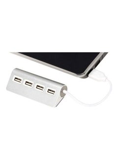 Generic Four-port HUB Full Aluminum Alloy Material Silver  - Image 3