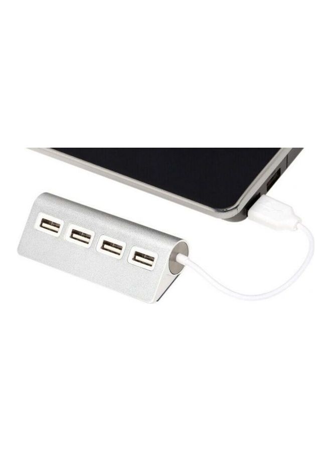 Generic Four-port HUB Full Aluminum Alloy Material Silver  - Image 3