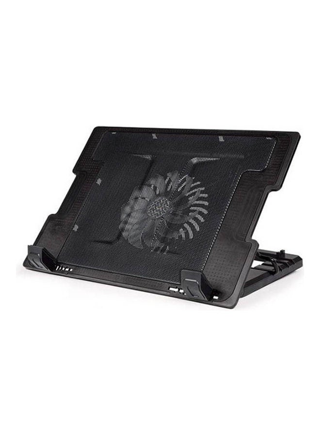 Generic Laptop Cooling Stand Metal Mesh Surface With Silent Fan Black  - Image 1