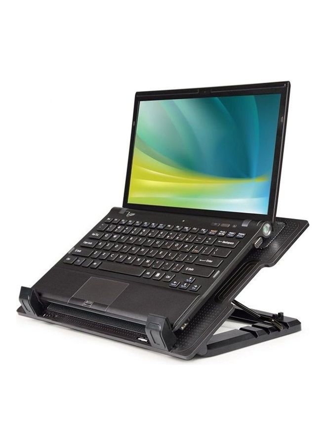 Generic Laptop Cooling Stand Metal Mesh Surface With Silent Fan Black  - Image 2
