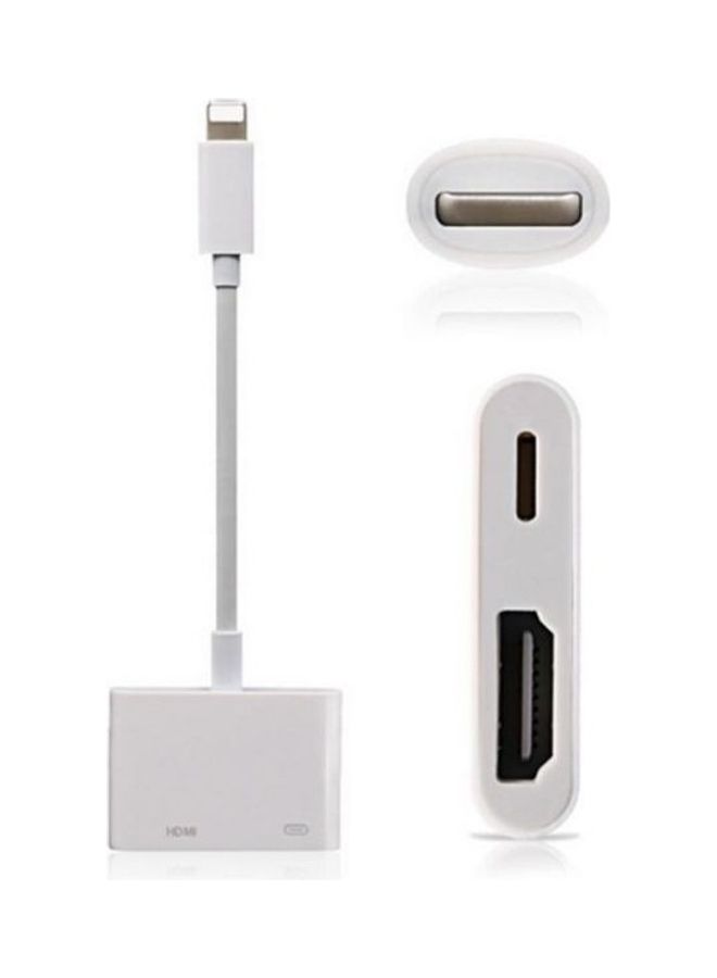 Generic - Lightning To Hdmi Hd Converter For Ipad, Iphone 6 And 6 Plus And Iphone 5 White - Image 1