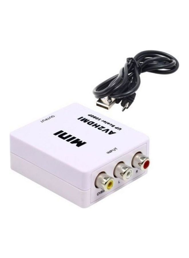 1080P Digital Av Rca To Hdmi Analog Audio Video Composite Cvbs Converter Hd White - Image 2
