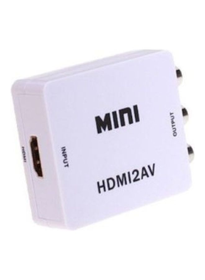 1080P Digital Av Rca To Hdmi Analog Audio Video Composite Cvbs Converter Hd White - Image 3