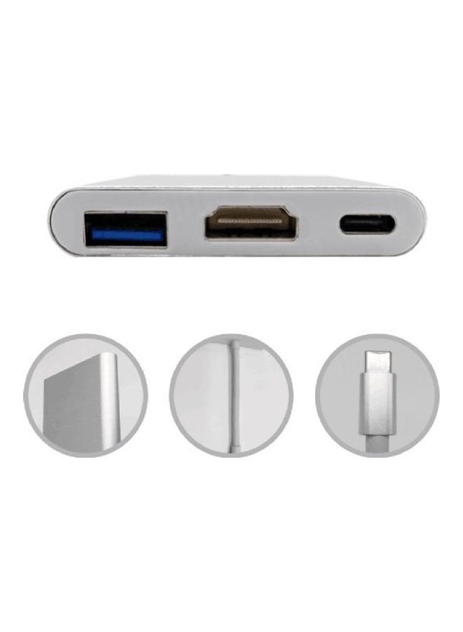 محول فيديو صغير محمول من Type-C إلى محول فيديو HDMI بديل لقاعدة Xx لنينتندو سويتش أبيض - Image 2