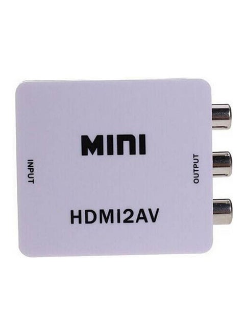 Mini Hdmi2Av Support Ntsc And Pal Output Hd Video Converter Box Hdmi To Av/Cvbs L/R Video Adapter White