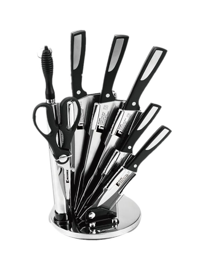 BERGNER - 8-Piece Resa Stainless Steel Knife Set Black/Silver - Image 1