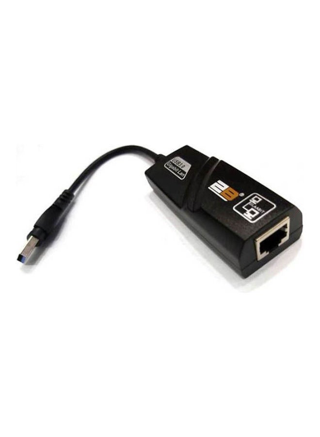 2بي محول لتوصيل منفذ USB 3.0 بمنفذ جيجابت إيثرنت يدعم 10/100/1000 ميجابت في الثانية للكمبيوتر أسود - Image 1