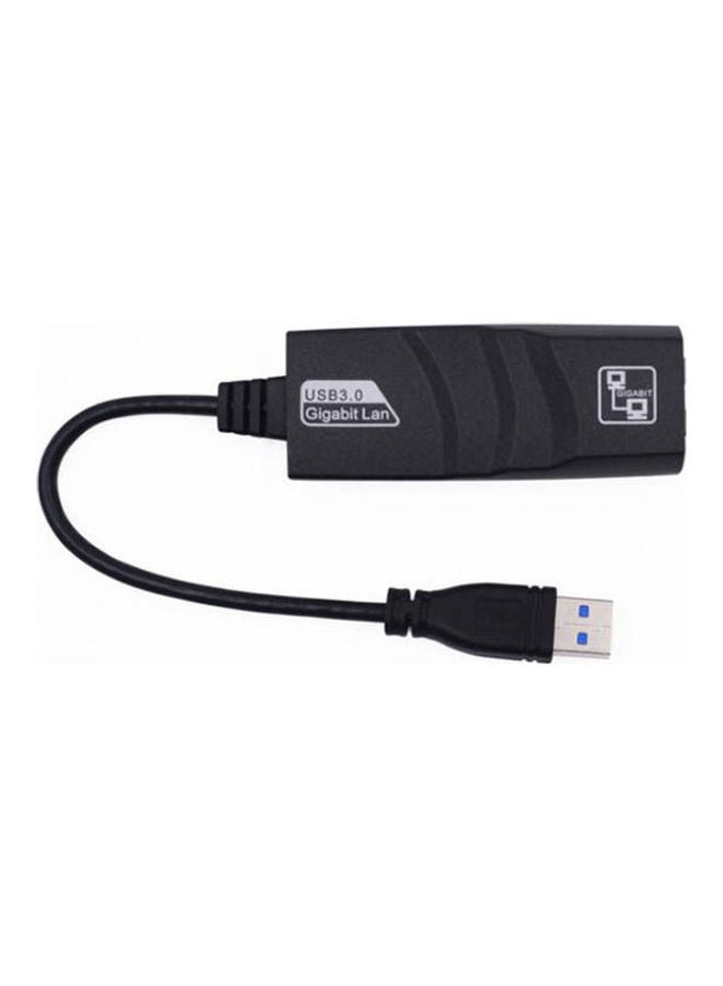 محول سلكي فائق السرعة من USB 3.0 إلى منفذ ايثرنت RJ45 لجهاز ماك بوك أسود - Image 1