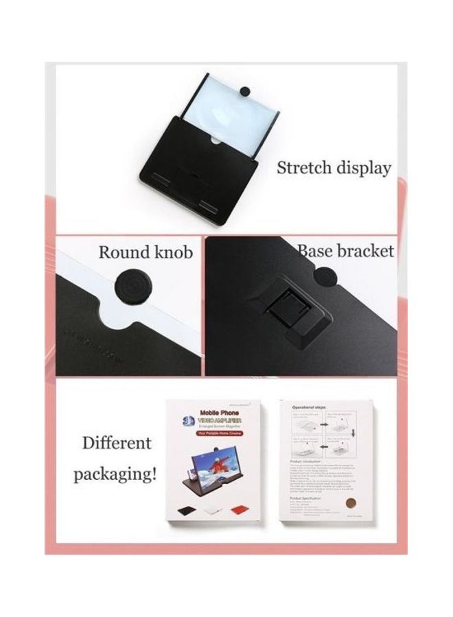 Mobile Phone Video Amplifier Enlarge Screen Magnifier 3D 10 Inch Your Portable Home Cinema Black/Clear - Image 3