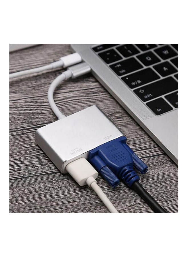محول فيديو من USB-C إلى HDMI 4K وVGA، من USB 3.1 Type-C إلى VGA HDMI أبيض - Image 1
