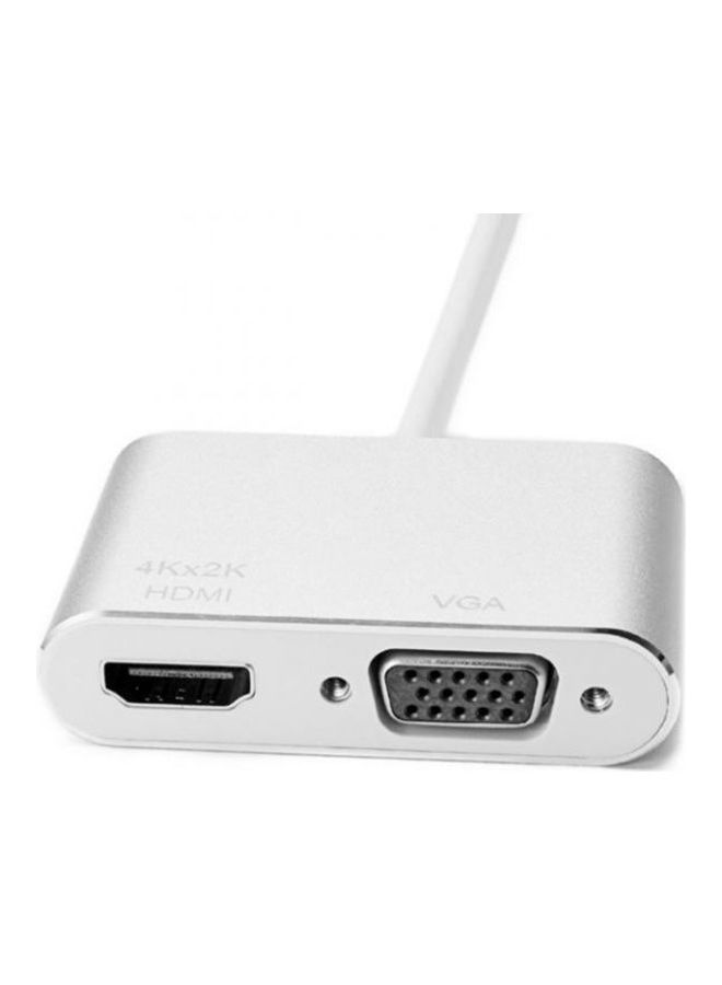 Generic - Usb C To Hdmi And Vga Adapter White - Image 1
