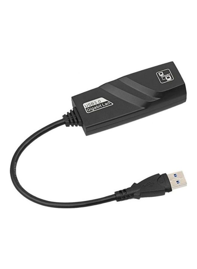 Generic - Ethernet Adapter Usb 3.0 To 10/100/1000 Network Rj45 Lan Wired Adapter For Nintendo Switch, Wii, Wii U, Macbook, Chromebook, Windows 10, 8.1, Mac Os, Surface Pro Black - Image 1