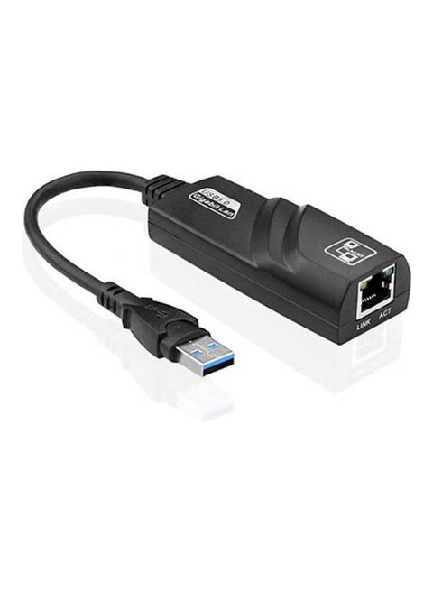 Ethernet Adapter Usb 3.0 To 10/100/1000 Network Rj45 Lan Wired Adapter For Nintendo Switch, Wii, Wii U, Macbook, Chromebook, Windows 10, 8.1, Mac Os, Surface Pro Black