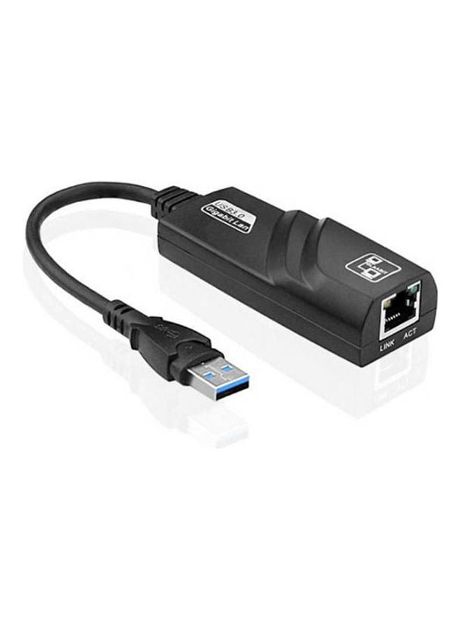 Generic - Ethernet Adapter Usb 3.0 To 10/100/1000 Network Rj45 Lan Wired Adapter For Nintendo Switch, Wii, Wii U, Macbook, Chromebook, Windows 10, 8.1, Mac Os, Surface Pro Black - Image 1