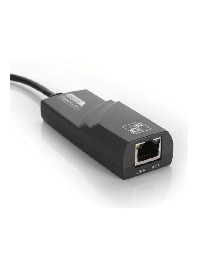 Generic - Ethernet Adapter Usb 3.0 To 10/100/1000 Network Rj45 Lan Wired Adapter For Nintendo Switch, Wii, Wii U, Macbook, Chromebook, Windows 10, 8.1, Mac Os, Surface Pro Black - Image 1