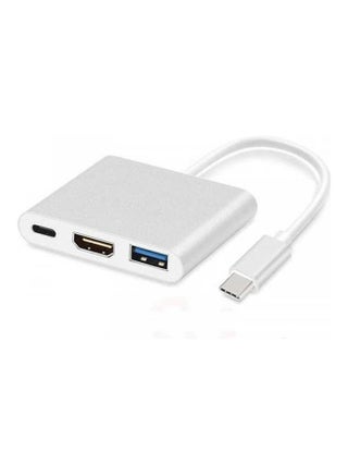 Usb C To Hdmi Adapter Type C To Hdmi With Usb 3.0 Port And Usb C Charging Port Compatible With Macbook Chrome Book Pixel Dell Galaxy S8 S9 Note 8 9 White - v1614520521/N44789101A_1