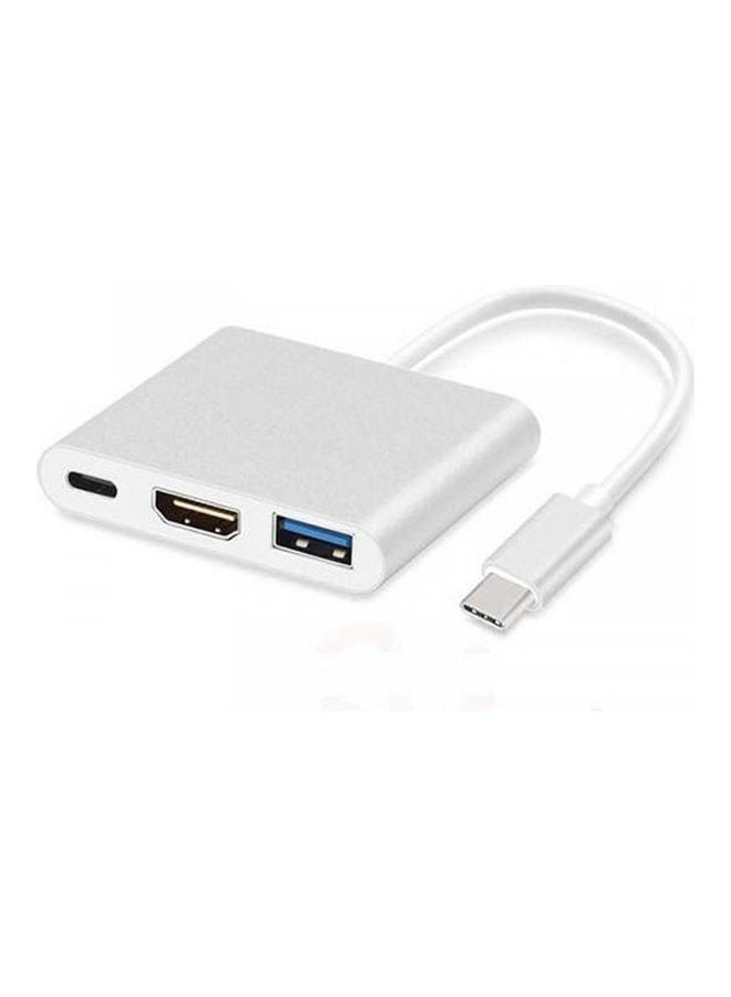 Usb C To Hdmi Adapter Type C To Hdmi With Usb 3.0 Port And Usb C Charging Port Compatible With Macbook Chrome Book Pixel Dell Galaxy S8 S9 Note 8 9 White