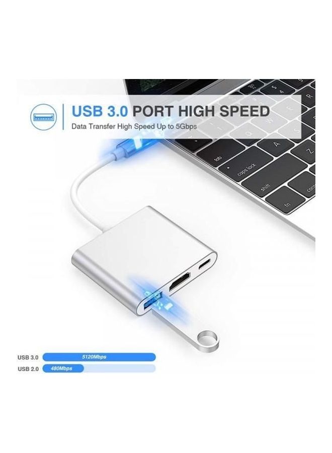 Usb C To Hdmi Adapter Type C To Hdmi With Usb 3.0 Port And Usb C Charging Port Compatible With Macbook Chrome Book Pixel Dell Galaxy S8 S9 Note 8 9 White