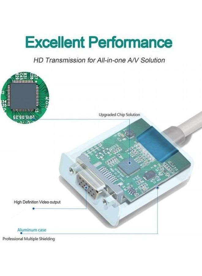Type C To Vga Adapter Compatible For Apple New Mac Book Silver  - Image 2