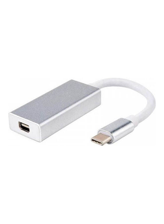 Usb Type C To Mini Display Port Adapter For Macbook Port Air Ipad Pro 2018 Surface Dell Samsung Silver - Image 1