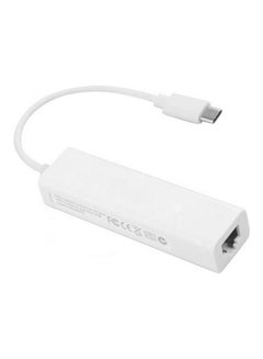 Generic USB 3.1 Type C To 3 Ports USB 2.0 Hub With Ethernet Network Lan Adapter For Home Office White  - Image 3