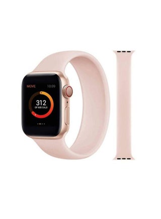 Soft Silicone Solo Loop Band Compatible With Apple Watch (Oxblood , Small ) Sanad Pink - v1614521206/N43647820A_1