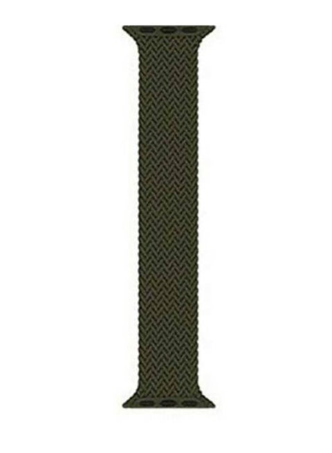 Braided Solo Silicone Loop Strap Band For Apple Watch 1, 2, 3, 4, 5, 6 Se 38/40 Dark Green
