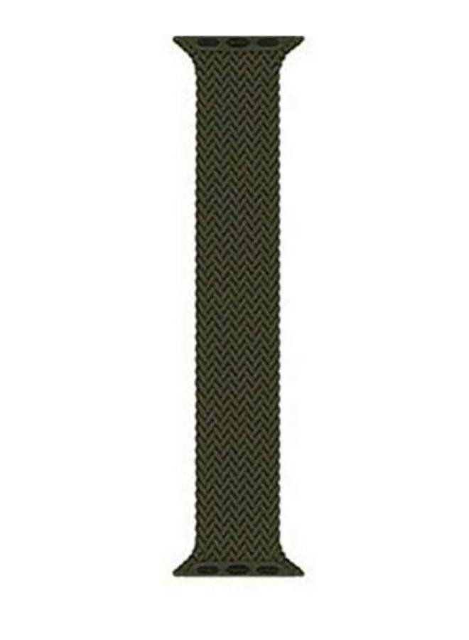 Braided Solo Silicone Loop Strap Band For Apple Watch 1, 2, 3, 4, 5, 6 Se 38/40 Dark Green