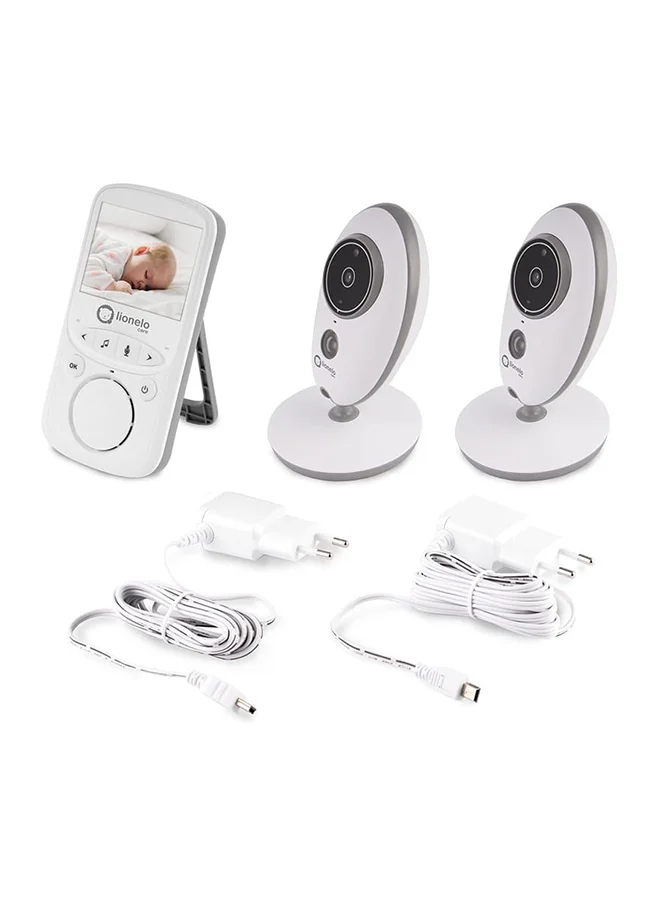 lionelo 2-Piece Babyline 5.1 Video Baby Monitor - White