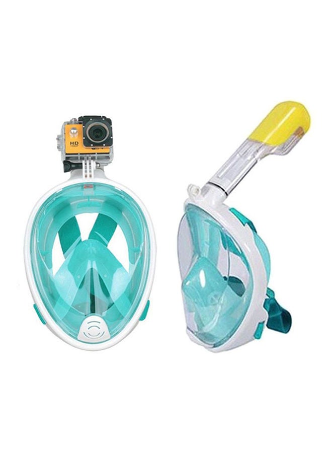 Anti Fog Detachable Dry Snorkeling Full Face Mask Set Scuba Diving Mask , Size L , Green Lcm - Image 1