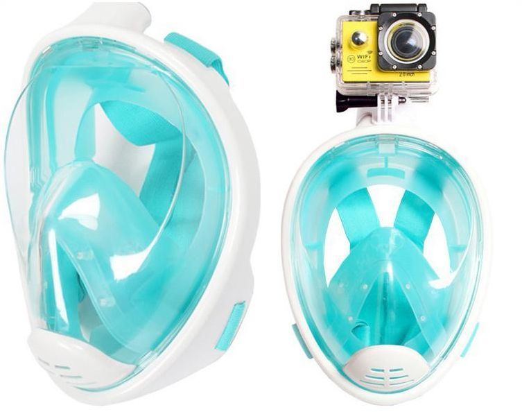Anti Fog Detachable Dry Snorkeling Full Face Mask Set Scuba Diving Mask , Size L , Green Lcm - Image 2