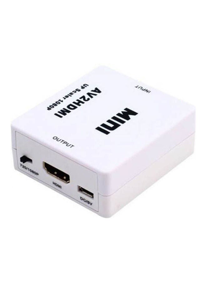 Mini Hd Video Converter Box Hdmi To Av / Cvbs L/R Video Adapter Hdmi Audio Ntsc And Pal Output White  - Image 1