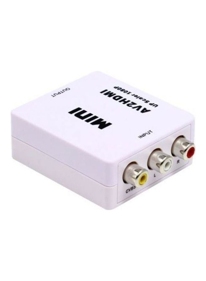 Mini Hd Video Converter Box Hdmi To Av / Cvbs L/R Video Adapter Hdmi Audio Ntsc And Pal Output White  - Image 2