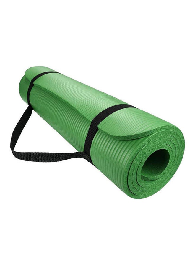Kanteen Store Pure Color Anti-Skid Yoga Mat Nonslip Fitness Pad 10Mm Thick With Carrying Strap & Bag - Green 