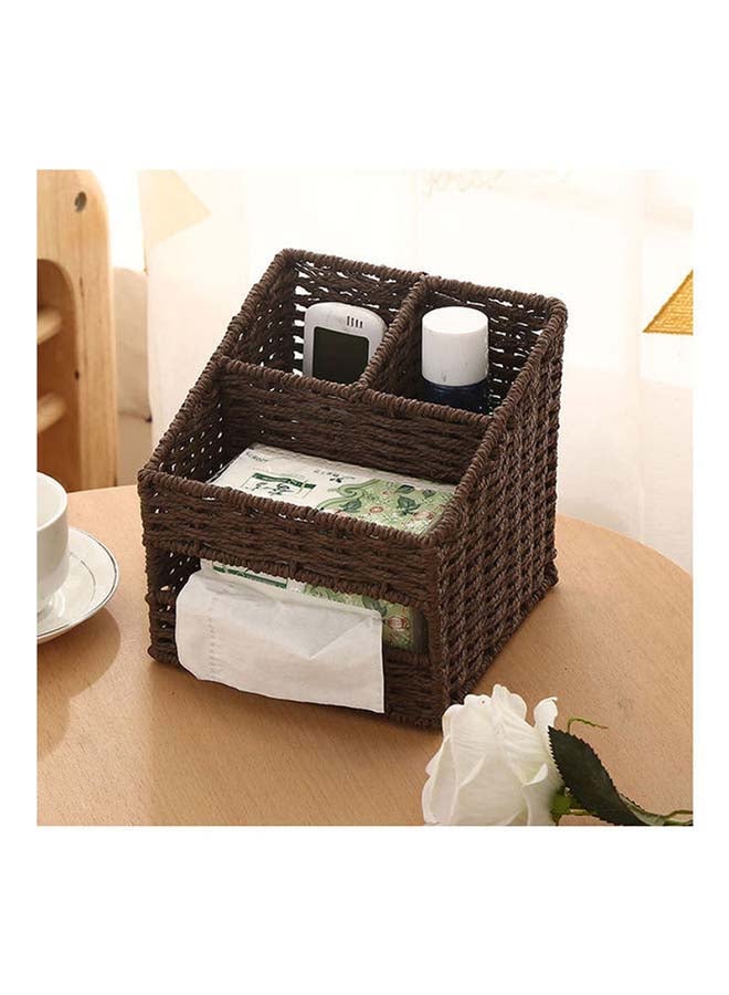fashionhome Multi Functional Nordic Organizer Storage Box Dark Brown 16.5x16.5x16.5cm - Image 2