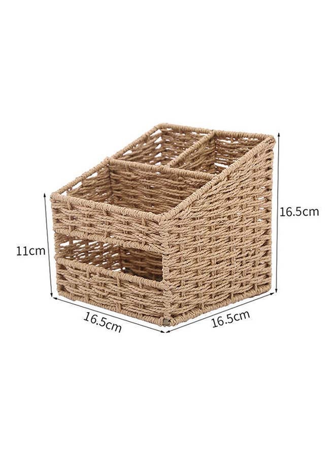 fashionhome Multi Functional Nordic Organizer Storage Box Light Brown 16.5x16.5x16.5cm - Image 3