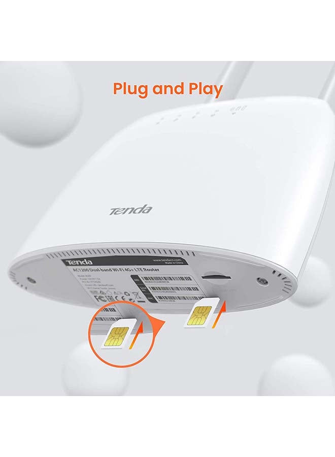 Tenda - 4G06 3G/4G Volte N300 Wi-Fi Router White - Image 1