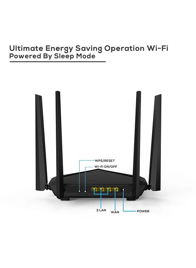 Tenda - MU-MIMI Smart Dual Band Gigabit Wifi Router Black - Image 1
