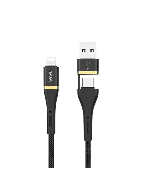 Elite Data Cable ED-105 3A USB And Type-C To Lightning Black