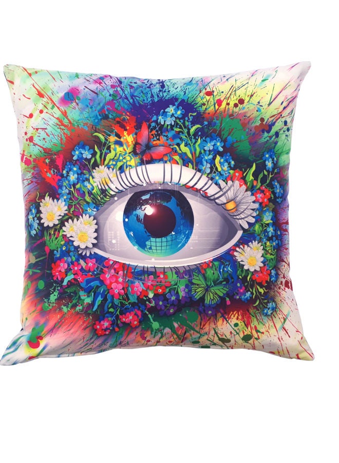 ألوان غطاء وسادة ديكور من مجموعة طبعات العيون متعدد الألوان 40x40سم - Image 1