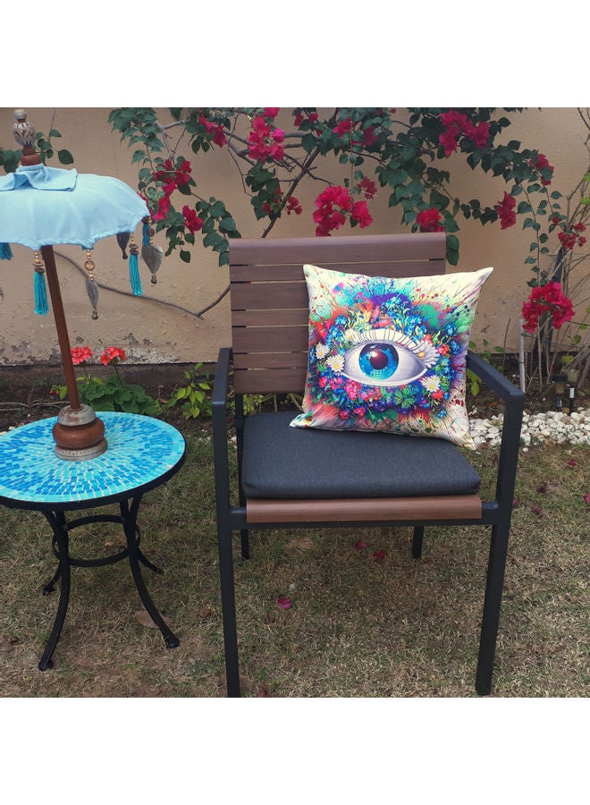 ألوان غطاء وسادة ديكور من مجموعة طبعات العيون متعدد الألوان 40x40سم - Image 4