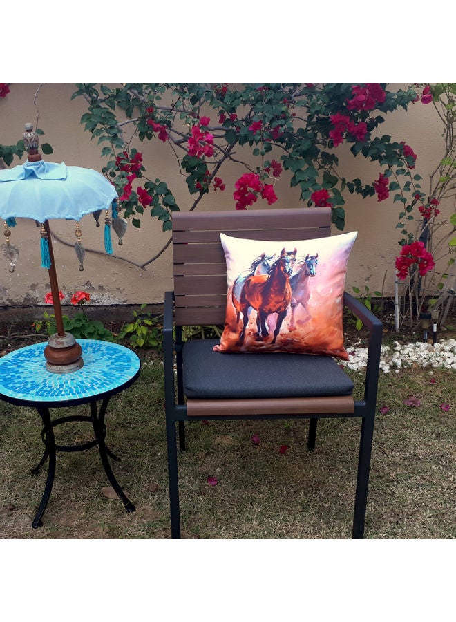 ألوان غطاء وسادة من مجموعة الخيول متعدد الألوان 40x40سم - Image 4