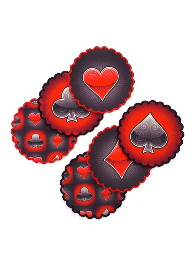 Alwan 6-Piece Playing Cards Themed Coaster Multicolour 11cm - Image 1