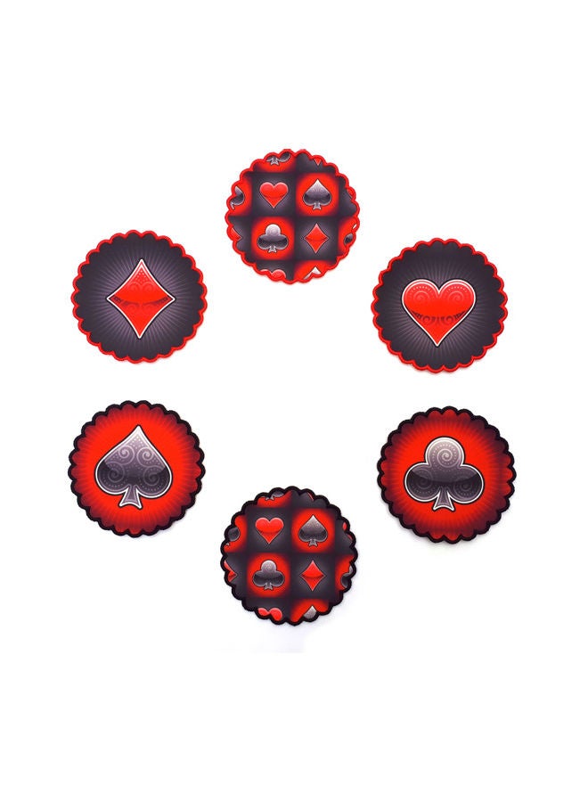 Alwan 6-Piece Playing Cards Themed Coaster Multicolour 11cm - Image 2